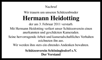 Traueranzeige von Hermann Heidotting von Neue Osnabrücker Zeitung GmbH & Co. KG