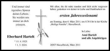 Traueranzeige von Eberhard Hartelt von Neue Osnabrücker Zeitung GmbH & Co. KG