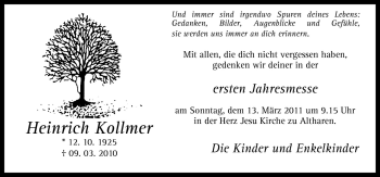 Traueranzeige von Heinrich Kollmer von Neue Osnabrücker Zeitung GmbH & Co. KG