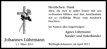 Traueranzeige von Johannes Lührmann von Neue Osnabrücker Zeitung GmbH & Co. KG