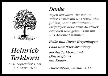 Traueranzeige von Heinrich Terkhorn von Neue Osnabrücker Zeitung GmbH & Co. KG