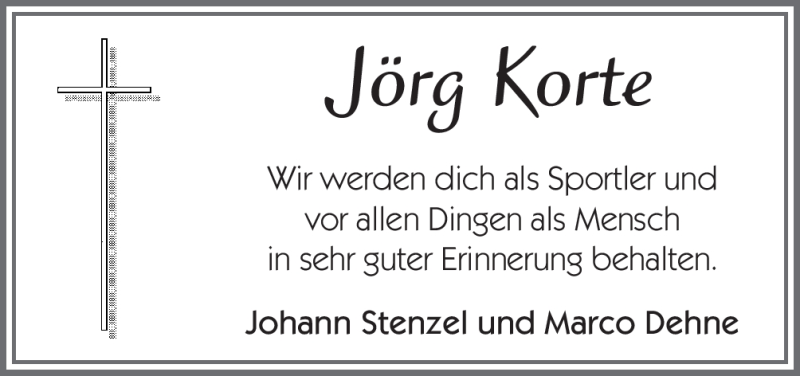  Traueranzeige für Jörg Korte vom 16.01.2012 aus Neue Osnabrücker Zeitung