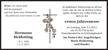 Traueranzeige von Hermann Heidotting von Neue Osnabrücker Zeitung