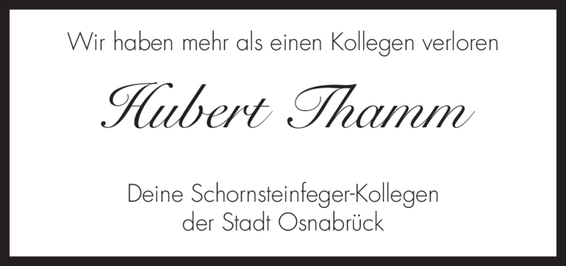  Traueranzeige für Hubert Thamm vom 04.02.2012 aus Neue Osnabrücker Zeitung