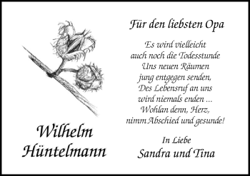Traueranzeige von Wilhelm Hüntelmann von Neue Osnabrücker Zeitung