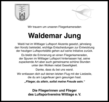 Traueranzeige von Waldemar Jung von Neue Osnabrücker Zeitung