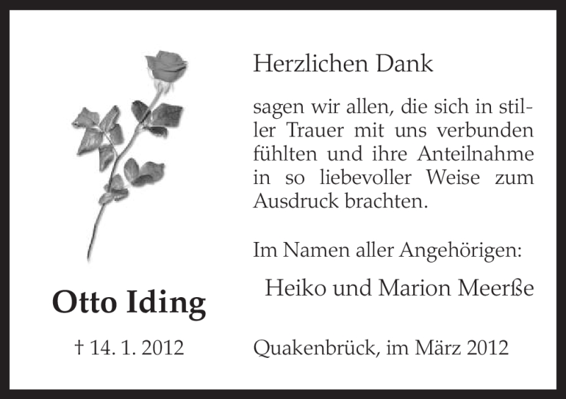  Traueranzeige für Otto Iding vom 12.03.2012 aus Neue Osnabrücker Zeitung