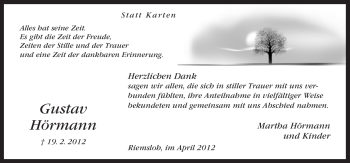 Traueranzeige von Gustav Hörmann von Neue Osnabrücker Zeitung