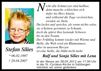 Traueranzeige von Stefan Silies von Neue Osnabrücker Zeitung GmbH & Co. KG