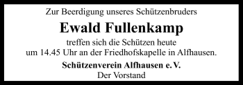 Traueranzeige von Ewald Fullenkamp von Neue Osnabrücker Zeitung GmbH & Co. KG