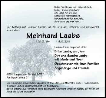 Traueranzeige von Meinhard Laabs von Neue Osnabrücker Zeitung GmbH & Co. KG