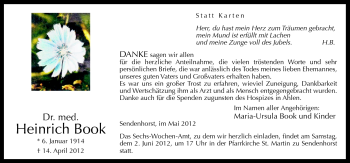 Traueranzeige von Heinrich Book von Neue Osnabrücker Zeitung GmbH & Co. KG