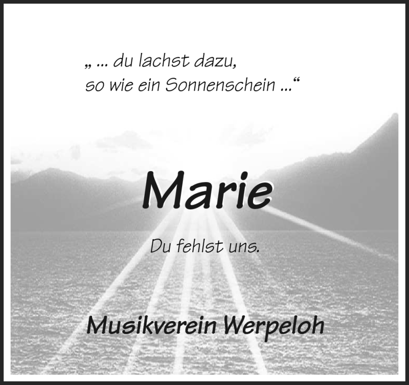  Traueranzeige für Marie Lohmann vom 11.07.2012 aus Neue Osnabrücker Zeitung GmbH & Co. KG
