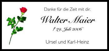 Traueranzeige von Walter Maier von Neue Osnabrücker Zeitung GmbH & Co. KG