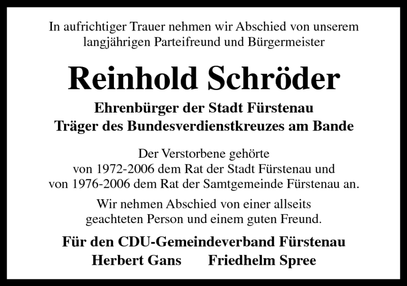  Traueranzeige für Reinhold Schröder vom 24.07.2012 aus Neue Osnabrücker Zeitung GmbH & Co. KG