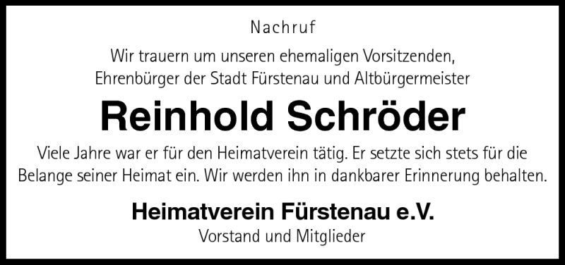  Traueranzeige für Reinhold Schröder vom 26.07.2012 aus Neue Osnabrücker Zeitung GmbH & Co. KG