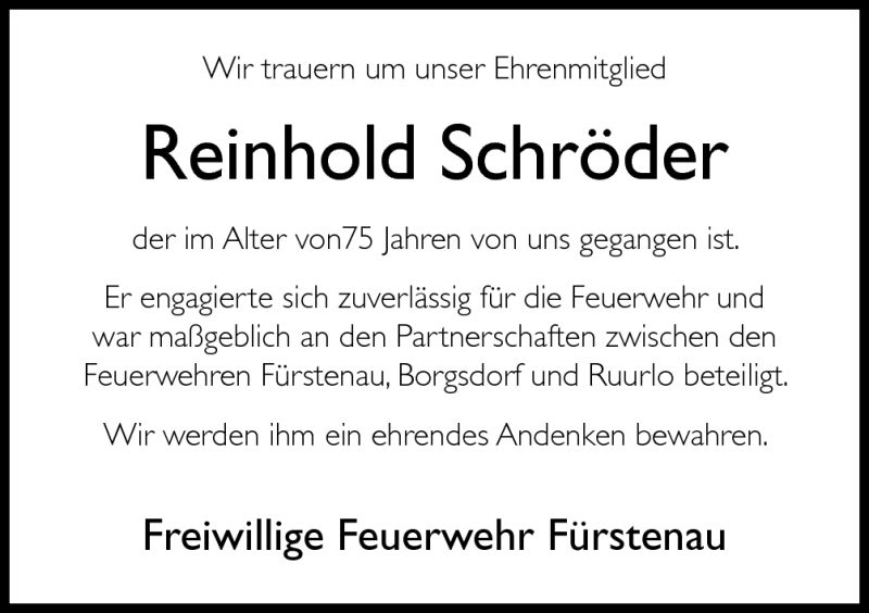  Traueranzeige für Reinhold Schröder vom 26.07.2012 aus Neue Osnabrücker Zeitung GmbH & Co. KG