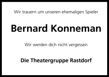 Traueranzeige von Bernard Konnemann von Neue Osnabrücker Zeitung GmbH & Co. KG