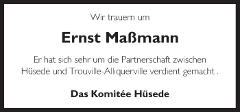 Traueranzeige von Ernst Maßmann von Neue Osnabrücker Zeitung GmbH & Co. KG