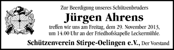 Traueranzeige von Jürgen Ahrens von Neue Osnabrücker Zeitung GmbH & Co. KG
