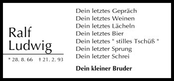 Traueranzeige von Ralf Ludwig von Neue Osnabrücker Zeitung GmbH & Co. KG
