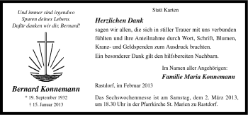 Traueranzeige von Bernhard Konnemann von Neue Osnabrücker Zeitung GmbH & Co. KG