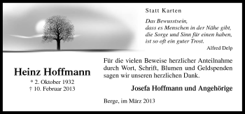 Traueranzeige von Heinz Hoffmann von Neue Osnabrücker Zeitung GmbH & Co. KG