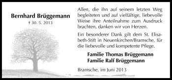 Traueranzeige von Bernhard Brüggemann von Neue Osnabrücker Zeitung GmbH & Co. KG