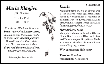 Traueranzeige von Maria Klaaßen von Neue Osnabrücker Zeitung GmbH & Co. KG