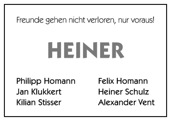 Traueranzeige von Heiner  von Neue Osnabrücker Zeitung GmbH & Co. KG