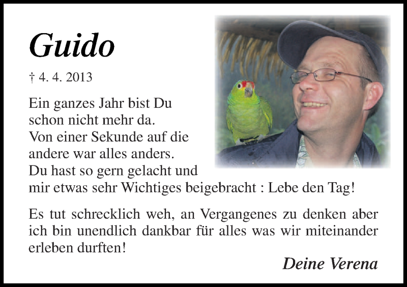  Traueranzeige für Guido Westerveld vom 04.04.2014 aus Neue Osnabrücker Zeitung GmbH & Co. KG