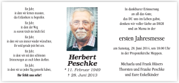 Traueranzeige von Herbertin der Propsteildrche Meppen von Neue Osnabrücker Zeitung GmbH & Co. KG
