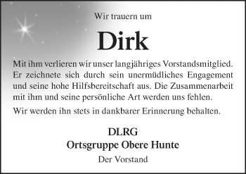 Traueranzeige von Dirk  von Neue Osnabrücker Zeitung GmbH & Co. KG