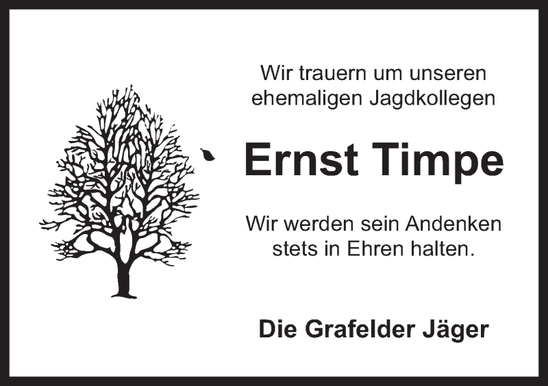  Traueranzeige für Ernst Timpe vom 10.09.2014 aus Neue Osnabrücker Zeitung GmbH & Co. KG