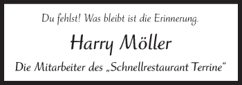 Traueranzeige von Harry Möller von Neue Osnabrücker Zeitung GmbH & Co. KG