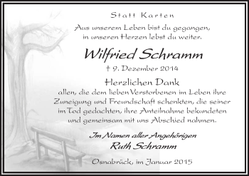 Traueranzeige von Wilfried Schramm von Neue Osnabrücker Zeitung GmbH & Co. KG