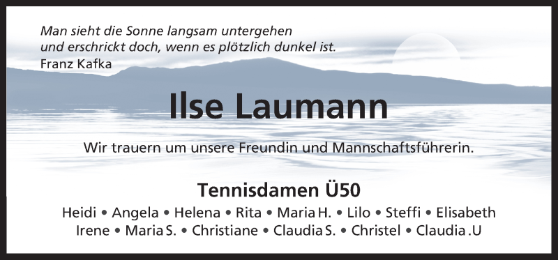  Traueranzeige für Ilse Laumann vom 31.01.2015 aus Neue Osnabrücker Zeitung GmbH & Co. KG