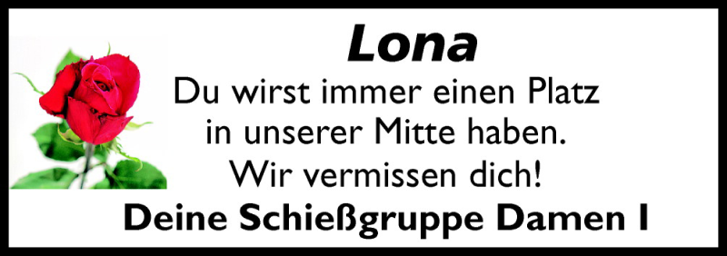  Traueranzeige für Lona  vom 17.10.2015 aus Neue Osnabrücker Zeitung GmbH & Co. KG