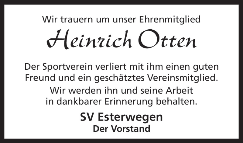  Traueranzeige für Heinrich Otten vom 18.11.2015 aus Neue Osnabrücker Zeitung GmbH & Co. KG
