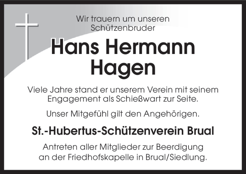  Traueranzeige für Hans Hermann Hagen vom 15.12.2015 aus Neue Osnabrücker Zeitung GmbH & Co. KG