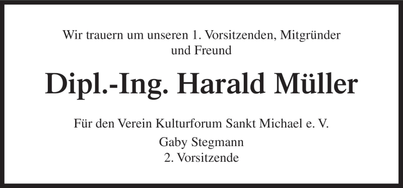  Traueranzeige für Harald Müller vom 22.12.2015 aus Neue Osnabrücker Zeitung GmbH & Co. KG