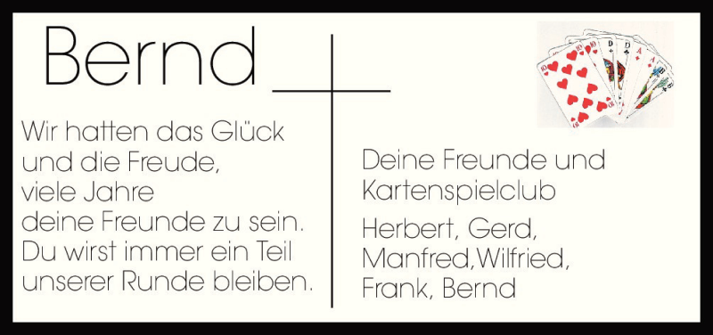  Traueranzeige für Bernd  vom 24.12.2015 aus Neue Osnabrücker Zeitung GmbH & Co. KG