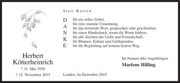Traueranzeige von Herbert Kötterheinrich von Neue Osnabrücker Zeitung GmbH & Co. KG