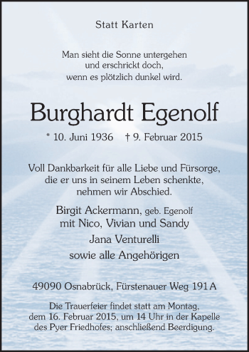 Traueranzeige von Burghardt Egenolf von Neue Osnabrücker Zeitung GmbH & Co. KG