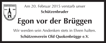 Traueranzeige von Egon vor der Brüggen von Neue Osnabrücker Zeitung GmbH & Co. KG