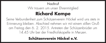 Traueranzeige von Richard Kempe von Neue Osnabrücker Zeitung GmbH & Co. KG
