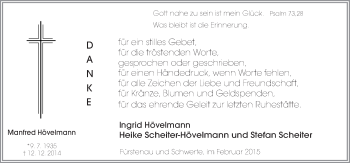 Traueranzeige von Manfred Hövelmann von Neue Osnabrücker Zeitung GmbH & Co. KG