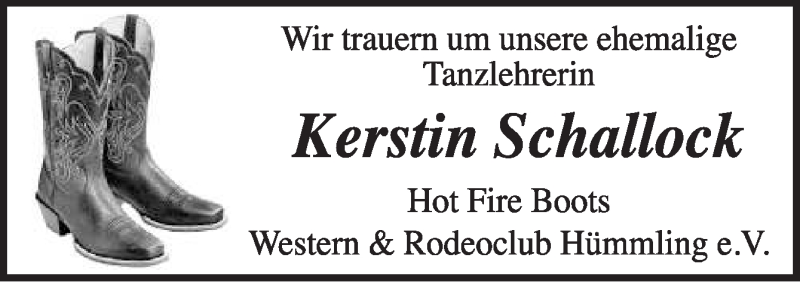 Traueranzeige für Kerstin Schallock vom 12.03.2015 aus Neue Osnabrücker Zeitung GmbH & Co. KG