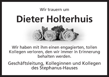 Traueranzeige von Dieter Holterhuis von Neue Osnabrücker Zeitung GmbH & Co. KG