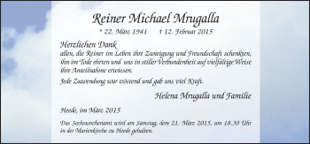 Traueranzeige von Reiner Michael Mrugalla von Neue Osnabrücker Zeitung GmbH & Co. KG